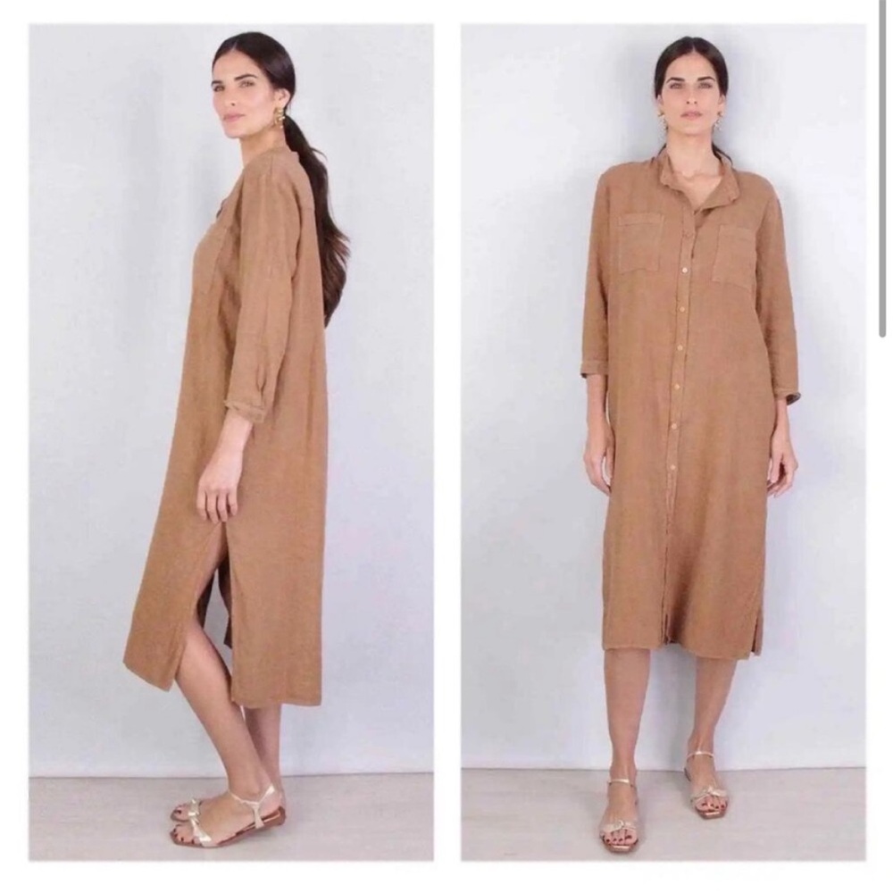 Enza Costa Linen midi shirt dress